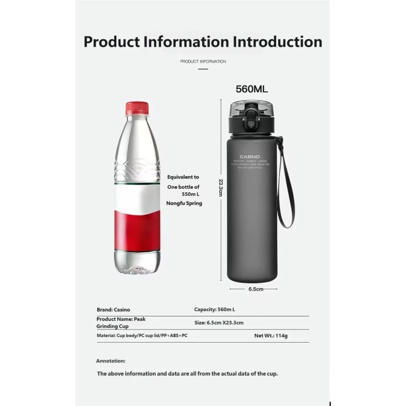 Frosted Water Bottle with Lid Space Cup Sports Water Cup for Soccer Fans & Tournaments