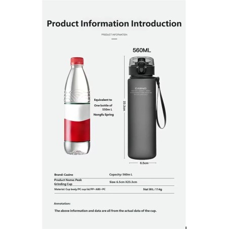 Frosted Water Bottle with Lid Space Cup Sports Water Cup for Soccer Fans & Tournaments