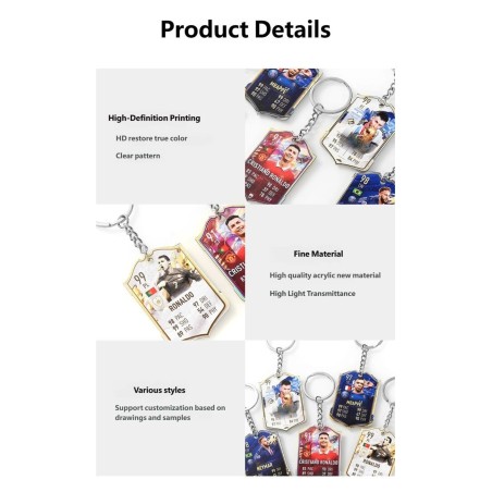 Soccer Game Score Card Acrylic Keychain Pendant Decorative Charm Ideal for Football Tournaments & Fans