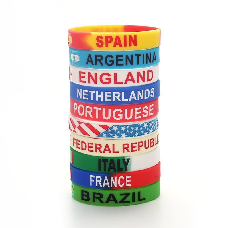 2026 National Flag Silicone Wristband Soccer Fan Bracelet for Global Football Tournaments