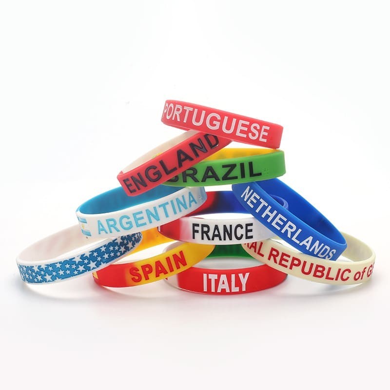 2026 National Flag Silicone Wristband Soccer Fan Bracelet for Global Football Tournaments