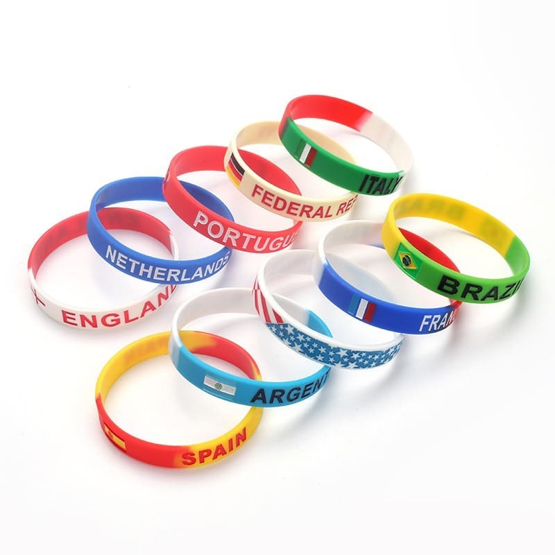 2026 National Flag Silicone Wristband Soccer Fan Bracelet for Global Football Tournaments