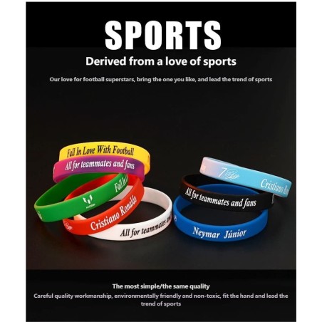 Soccer Sports Silicone Wristband with Signature Design Ideal for Football Tournaments & Fans