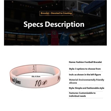 Soccer Sports Silicone Wristband with Signature Design Ideal for Football Tournaments & Fans