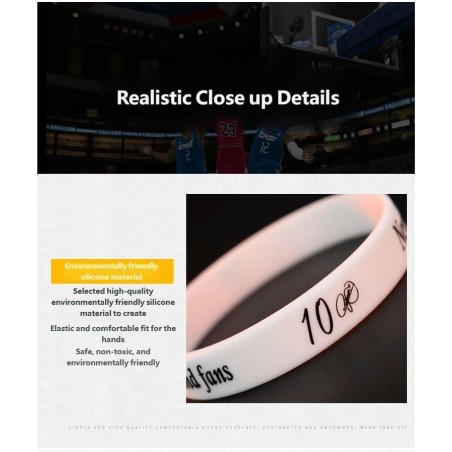 Soccer Sports Silicone Wristband with Signature Design Ideal for Football Tournaments & Fans