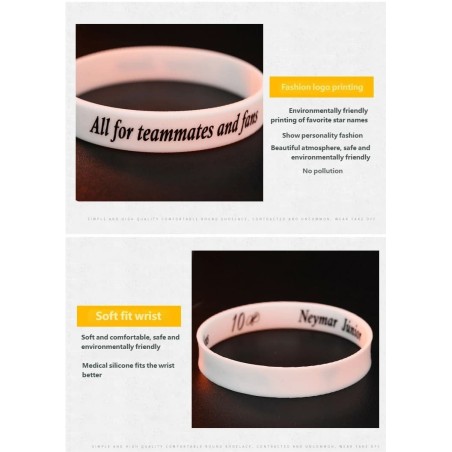 Soccer Sports Silicone Wristband with Signature Design Ideal for Football Tournaments & Fans