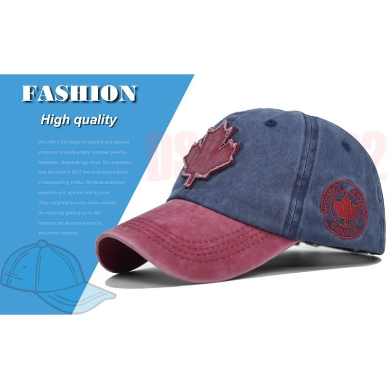 Retro Canada Maple Leaf Embroidered Adjustable Baseball Cap Football Tournament Supporter Hat