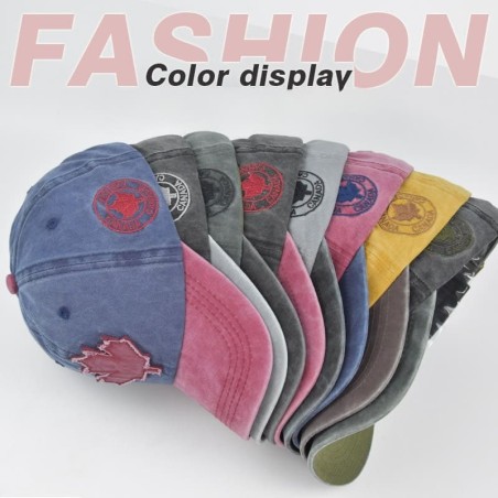 Retro Canada Maple Leaf Embroidered Adjustable Baseball Cap Football Tournament Supporter Hat