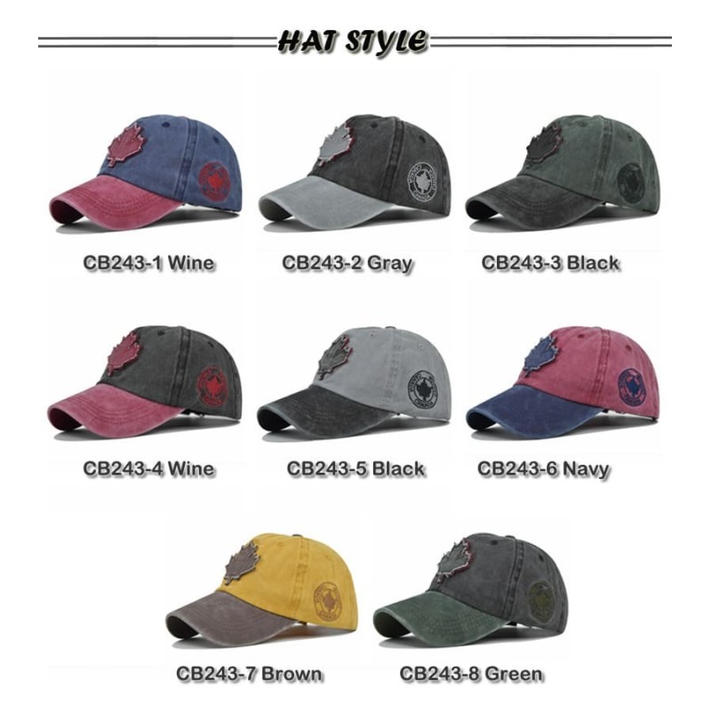 Retro Canada Maple Leaf Embroidered Adjustable Baseball Cap Football Tournament Supporter Hat