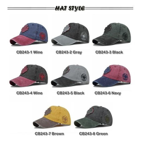 Retro Canada Maple Leaf Embroidered Adjustable Baseball Cap Football Tournament Supporter Hat