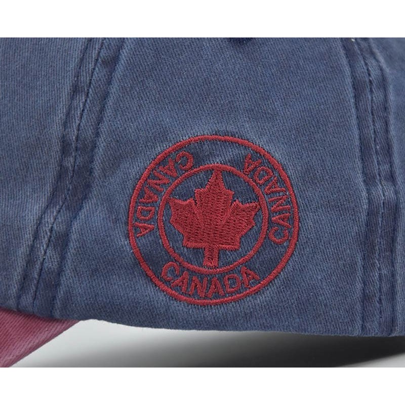 Retro Canada Maple Leaf Embroidered Adjustable Baseball Cap Football Tournament Supporter Hat