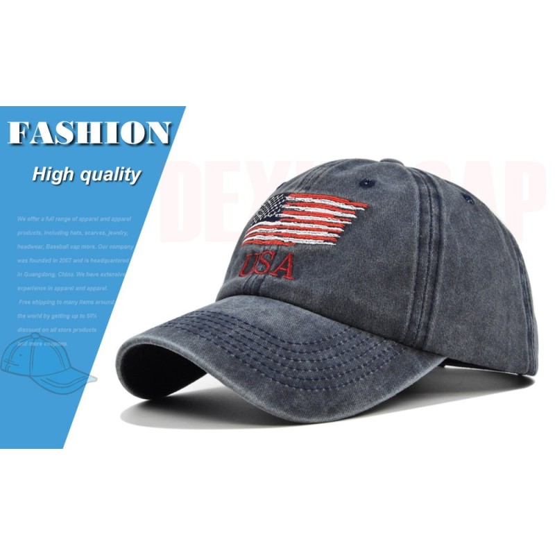 Vintage American Baseball Cap USA Embroidered Classic Hat for Soccer Tournament Fans