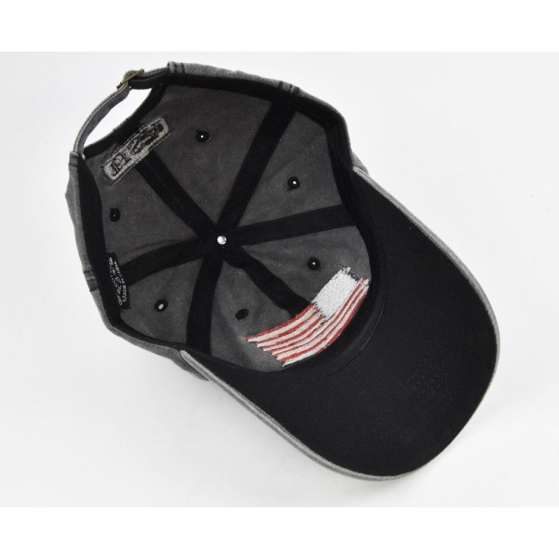 Washed distressed American embroidered baseball cap USA embroidery