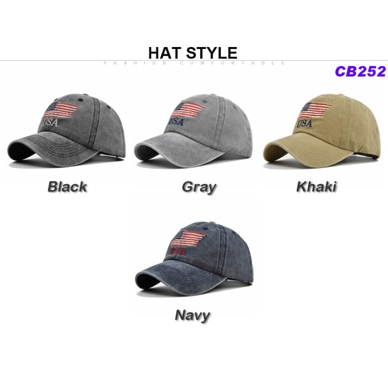 Washed distressed American embroidered baseball cap USA embroidery