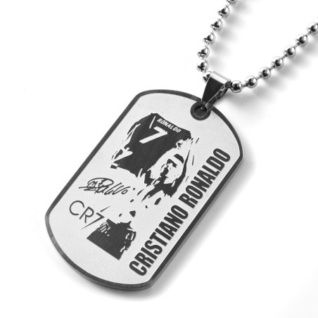 Personalized Football Star Inspired Titanium Steel Dog Tag Pendant | Soccer Fan Gift