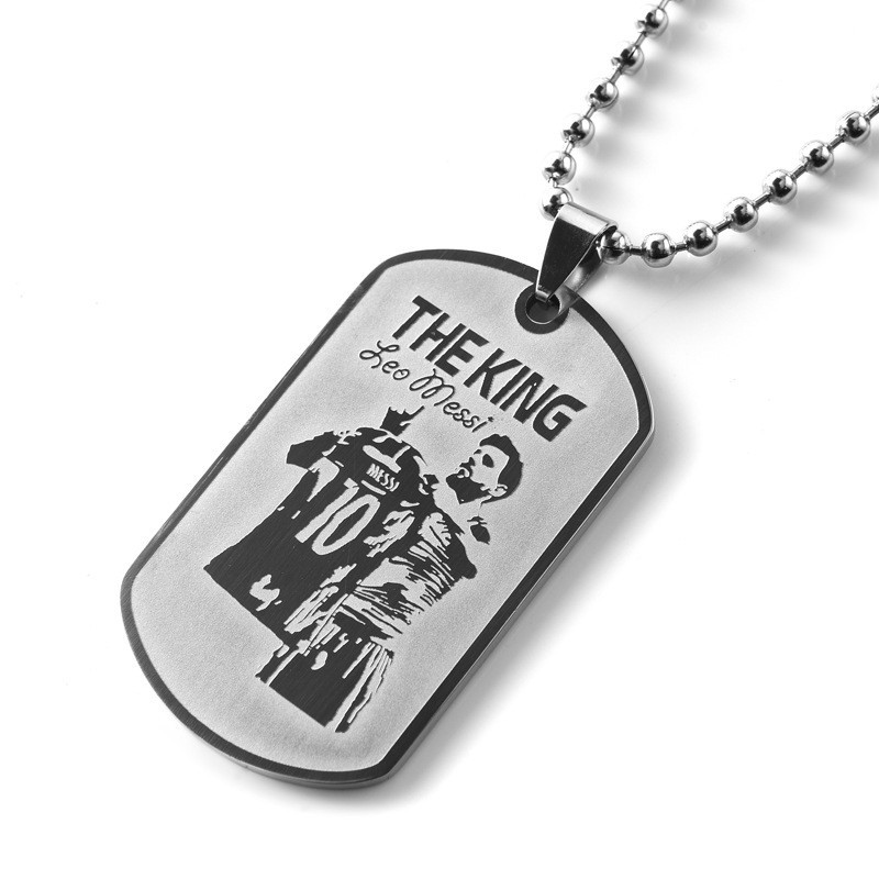Personalized Football Star Inspired Titanium Steel Dog Tag Pendant | Soccer Fan Gift