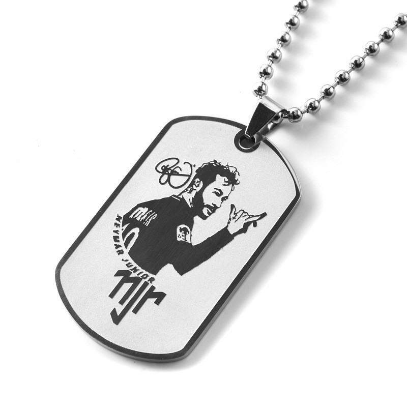 Personalized Football Star Inspired Titanium Steel Dog Tag Pendant | Soccer Fan Gift